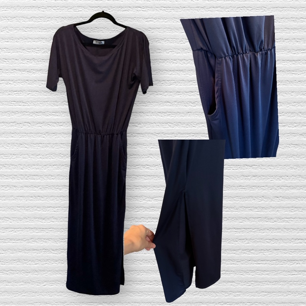 Overmal Maxi Dress Size Medium Navy Blue